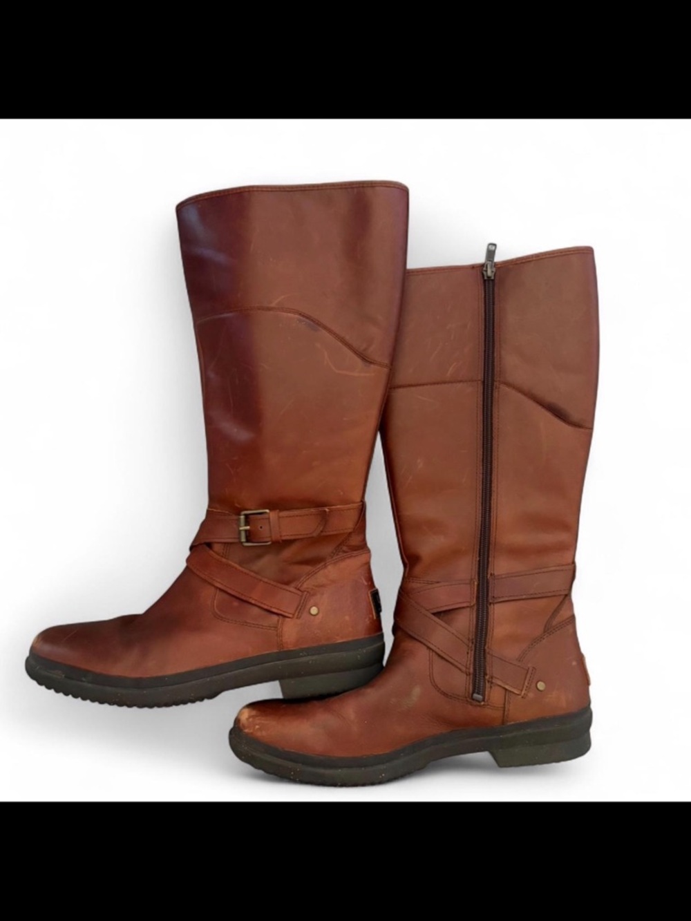 Brown UGG leather boots